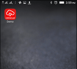 This screenshot shows the Mobile app shortcut that is created on your device.