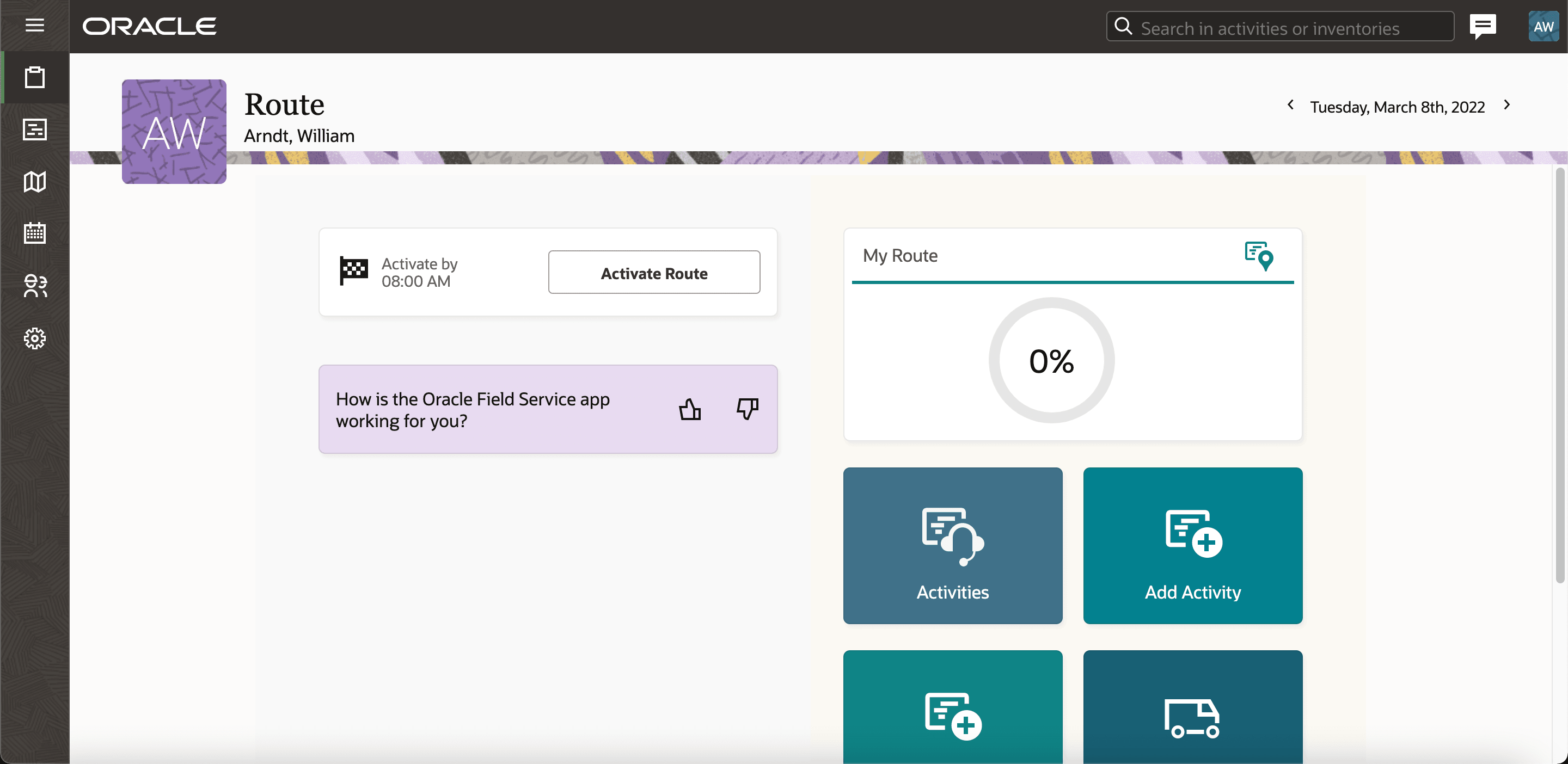 This screenshot shows the banner for feedback on a large screen mobile device.