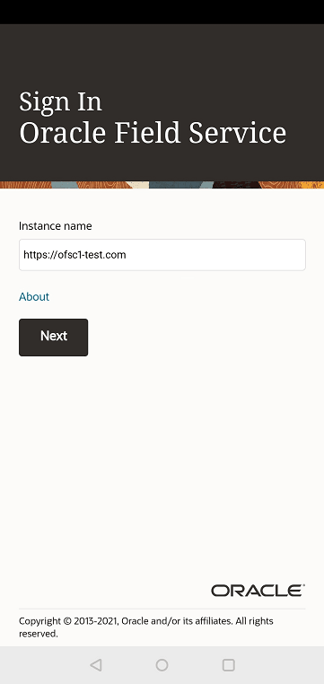 This screenshot shows the Environment name option on the Sign In page.