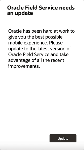 This screenshot shows the upgrade notification displayed on Android/ iOS app on mobile devices.