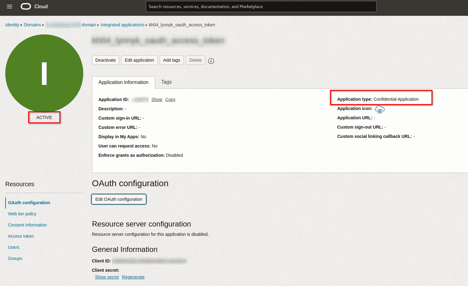 This screenshot shows the IDCS application.