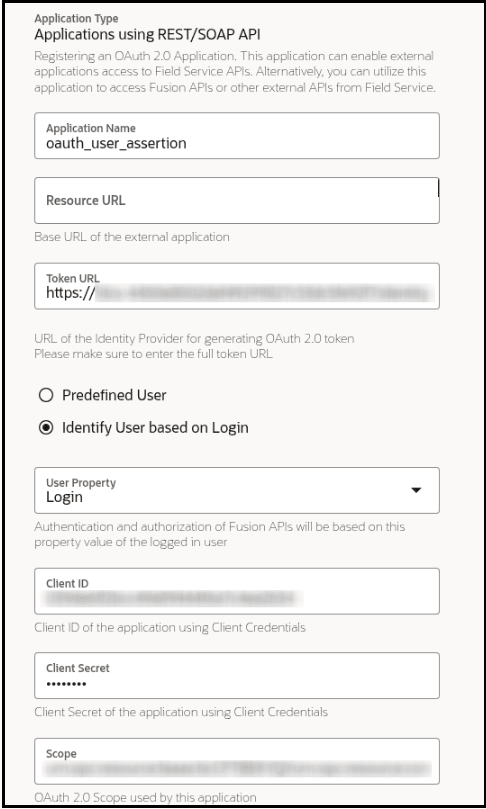 This screenshot shows sample oauth user assertion application