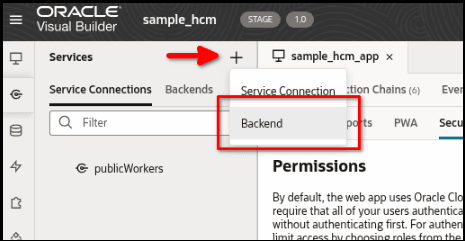 This screenshot shows the Backend.