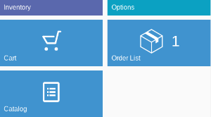 This screenshot shows the Cart button counter cleared and the Order List button updated in a plug-in.