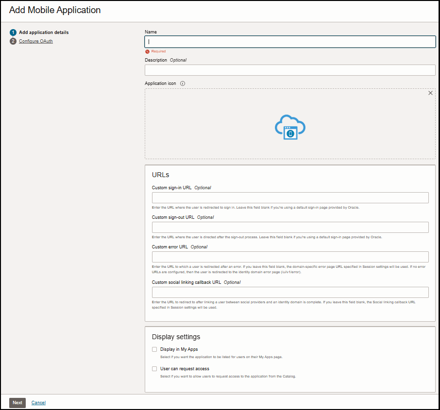 This screenshot shows the Add Mobile application page.