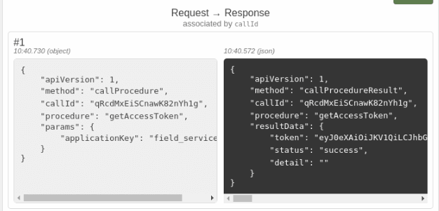 This screenshot shows the Token Retrieve process