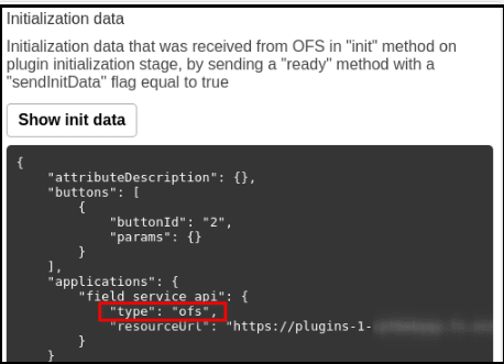 This screenshot shows the Show Init Data section.