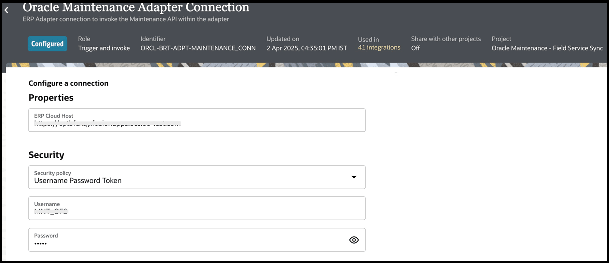 The screenshot describes creating OFS Fusion Adapter connection.