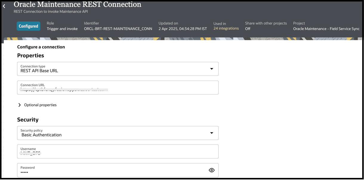 The screenshot describes creating OFS Fusion Adapter connection.