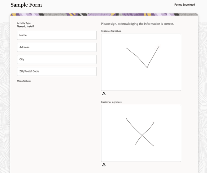 This scrrenshot shows the Activity Details page for Form integration