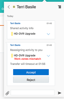 This image shows the Receiver Side Activity transfer.