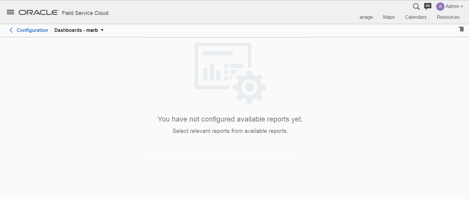 This screenshot shows blank Dashboards page.