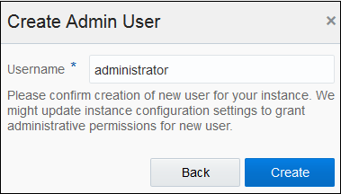This image shows the Create Admin User page.