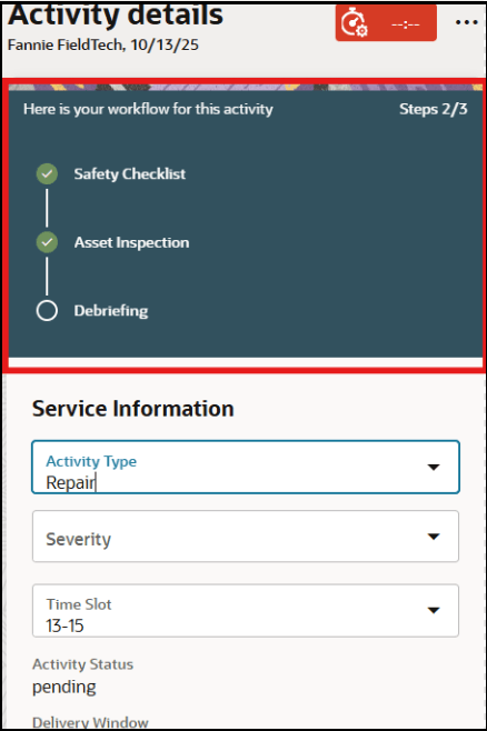 This screenshot shows the workflow vertical view