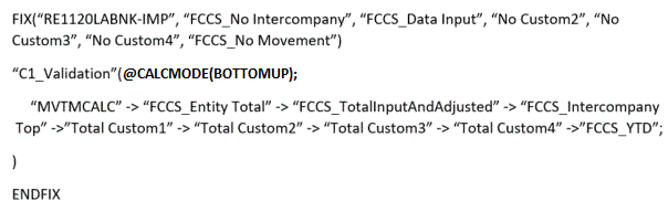 Configurable Calculation example C1 Bottom-Up