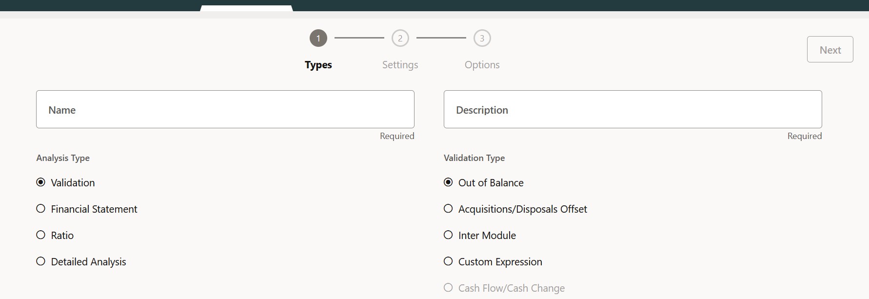 Configure validation types