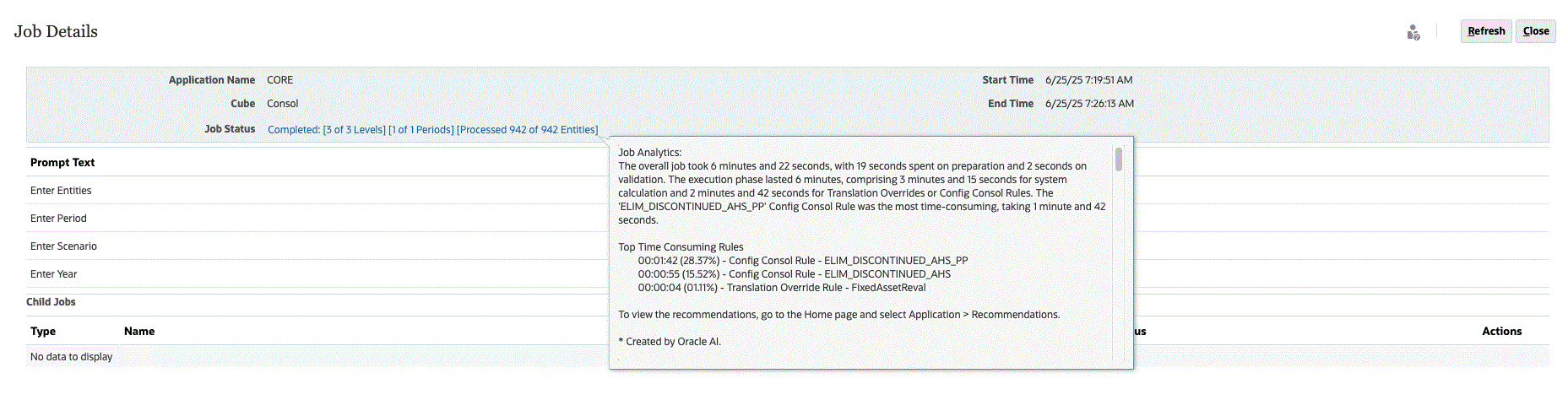 Consolidation Analytics example