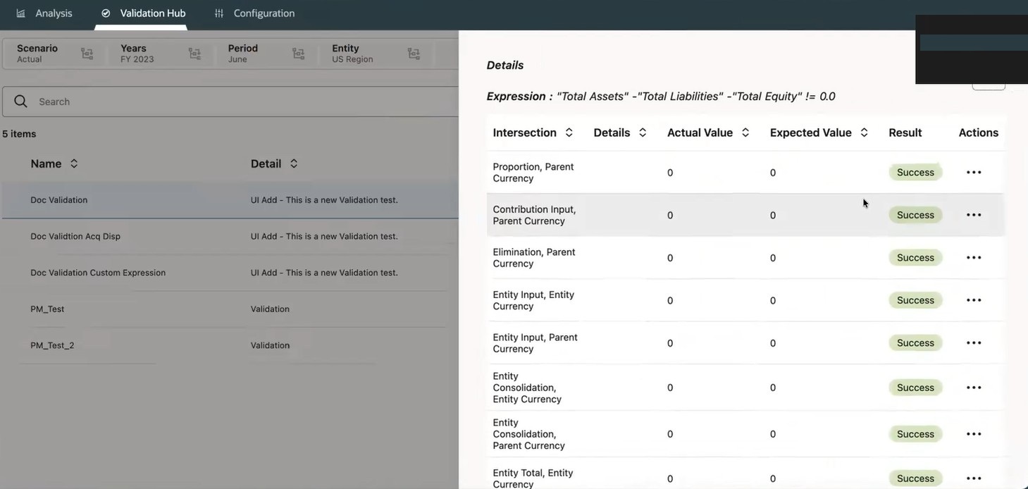 Financial Analysis Validation Hub details