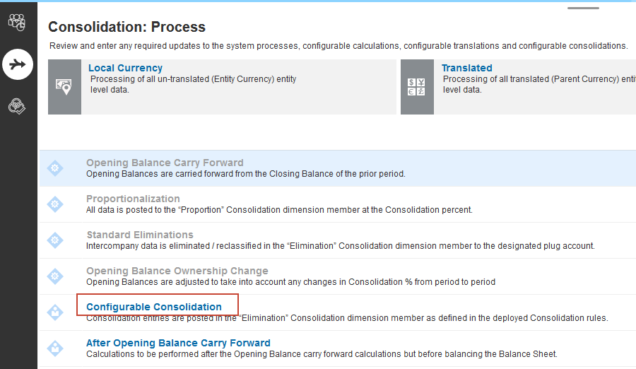 Configurable Consolidation option