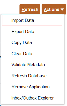 Actions import data