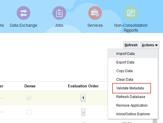 Validate Metadata Menu Option