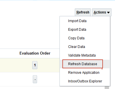 Refresh Database menu option