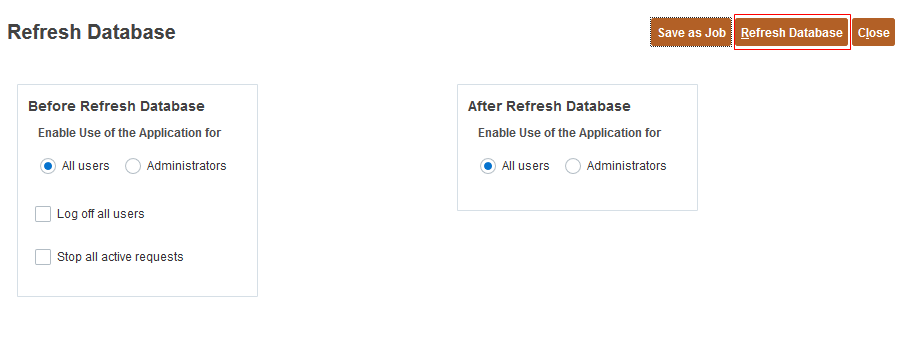 Refresh Database Button