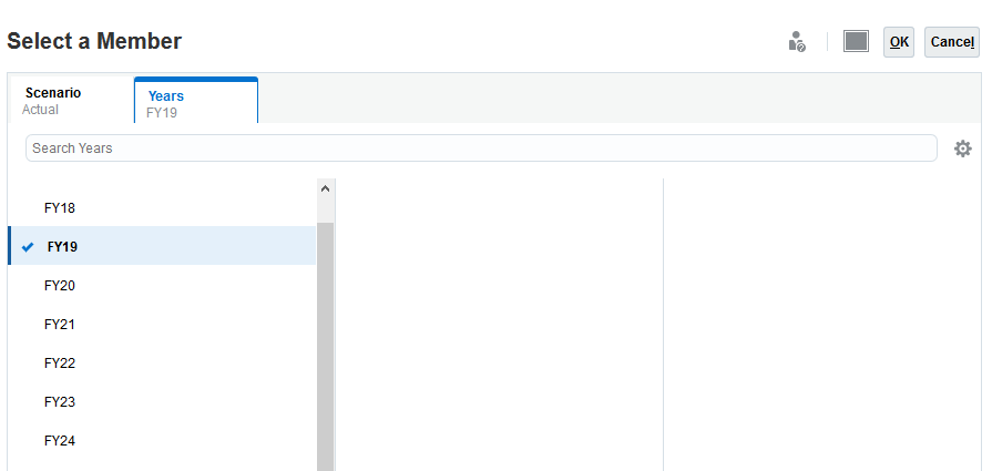 Select a Member dialog