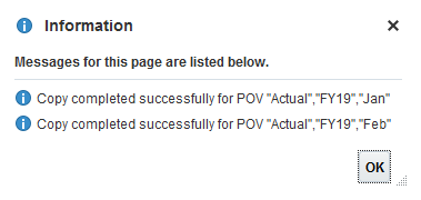 Information dialog box