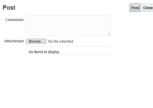 Post dialog box