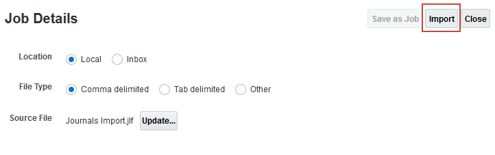 Job Details dialog box