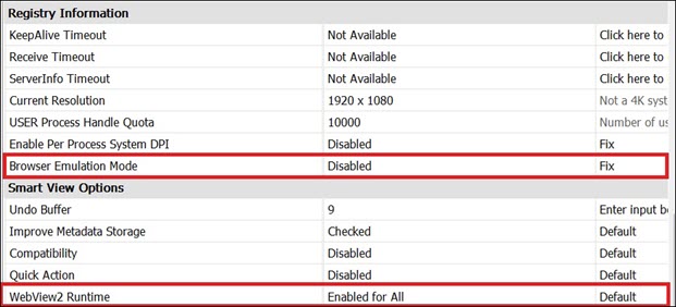 Browser Emulation and WebView2 Runtime Settings for 25.02 Update and Smart View 24.200 Update Onwards