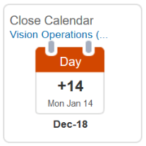 This image shows an example of the Close Calendar infolet.