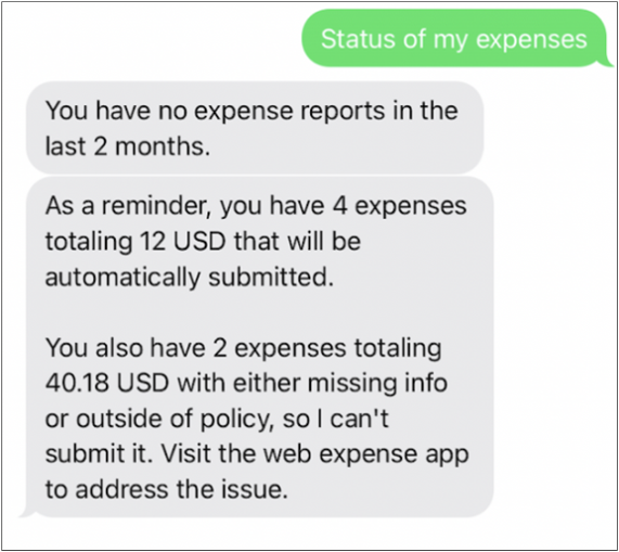Here's an image of you can check status of your expenses.