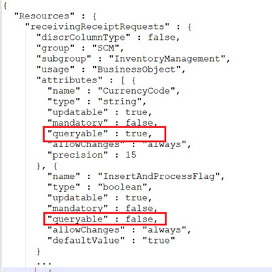 Identifying queryable attributes