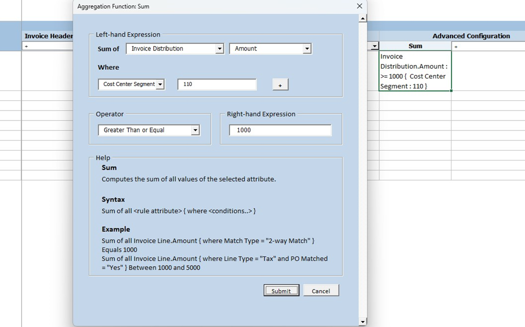This image depicts the example using SUM.