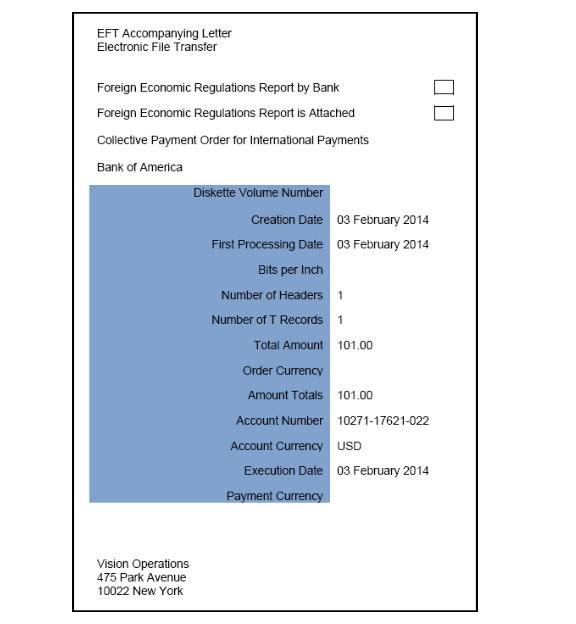 This figure illustrates an example of the Funds Capture Accompanying Letter.
