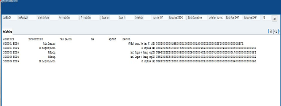 This image shows the Non-Resident Business and General Income Withholding Tape for Korea.