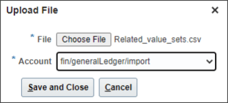 An example of the Upload File dialog box.