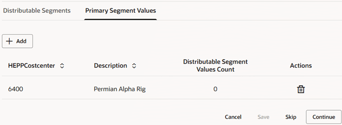 This image shows an example of the Primary Segment Values tab on the Account information page, with the pertinent details described in the surrounding text.