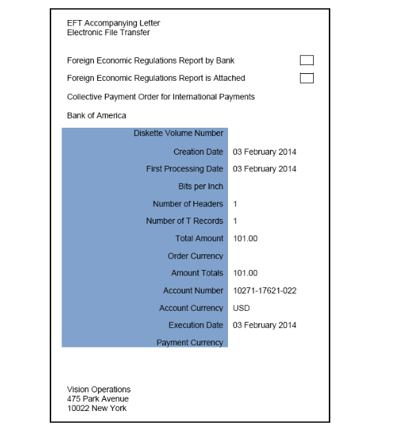 This figure illustrates an example of the Funds Capture Accompanying Letter.