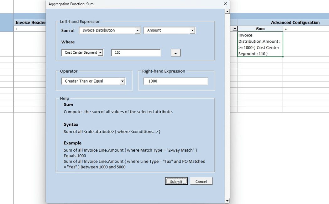 This image depicts the example using SUM.
