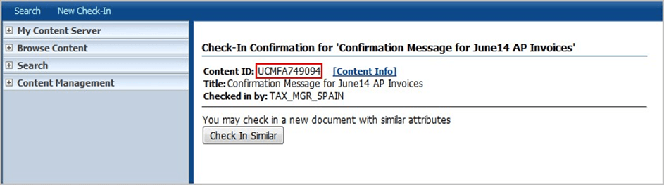 This image shows the ID generated.