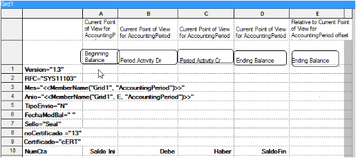 This graphic shows what the Trial Balance Report for Mexico looks like.