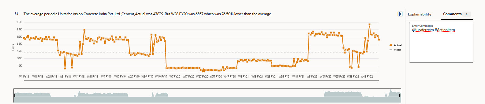 Entering tags in the Comments box from the Insights Details page