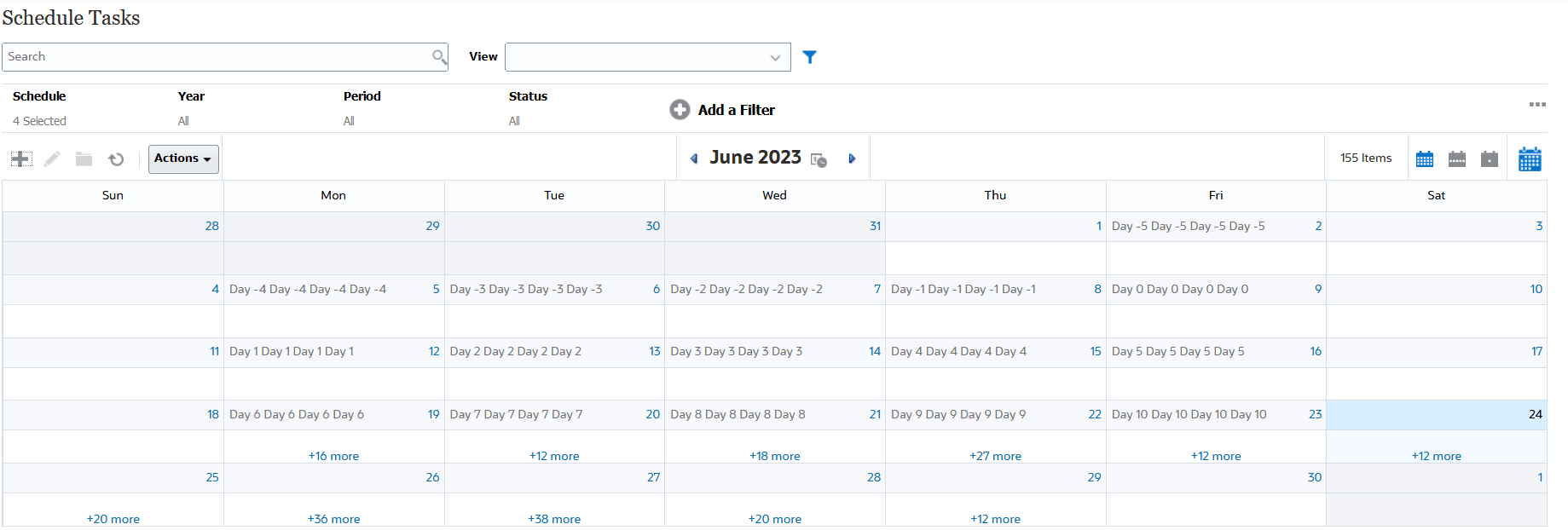 Calendar View Calendar View