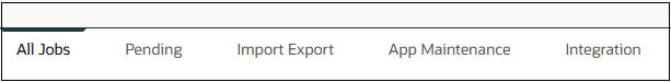 Tabs that are displayed at the bottom of the Jobs console