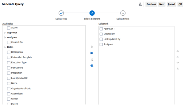 select columns.