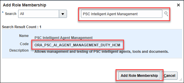 Add PSC Intelligent Agent Management role