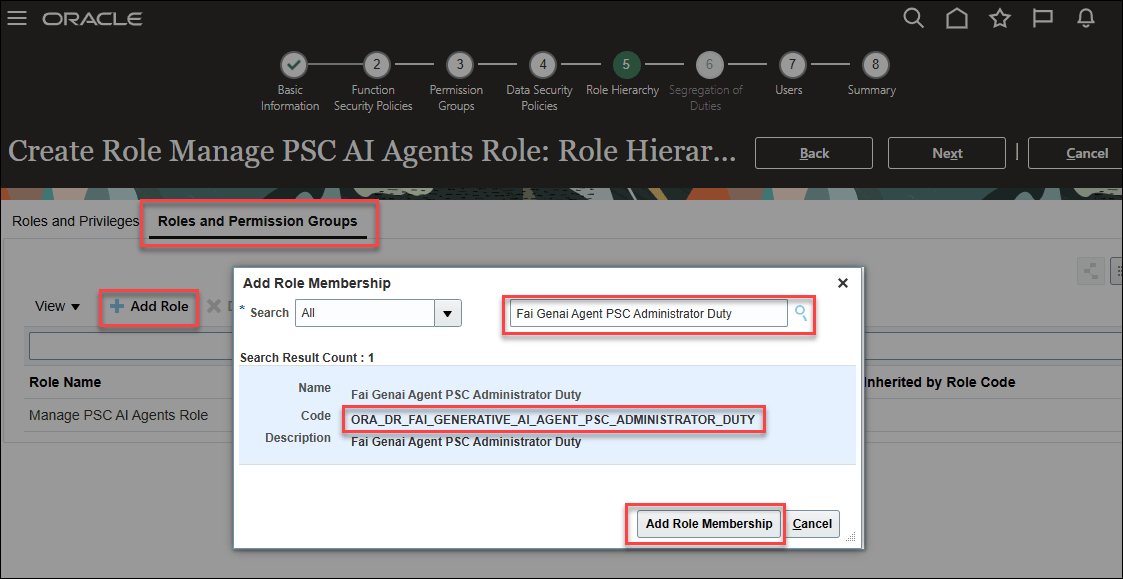Add Fai Genai Agent PSC Administrator Duty role